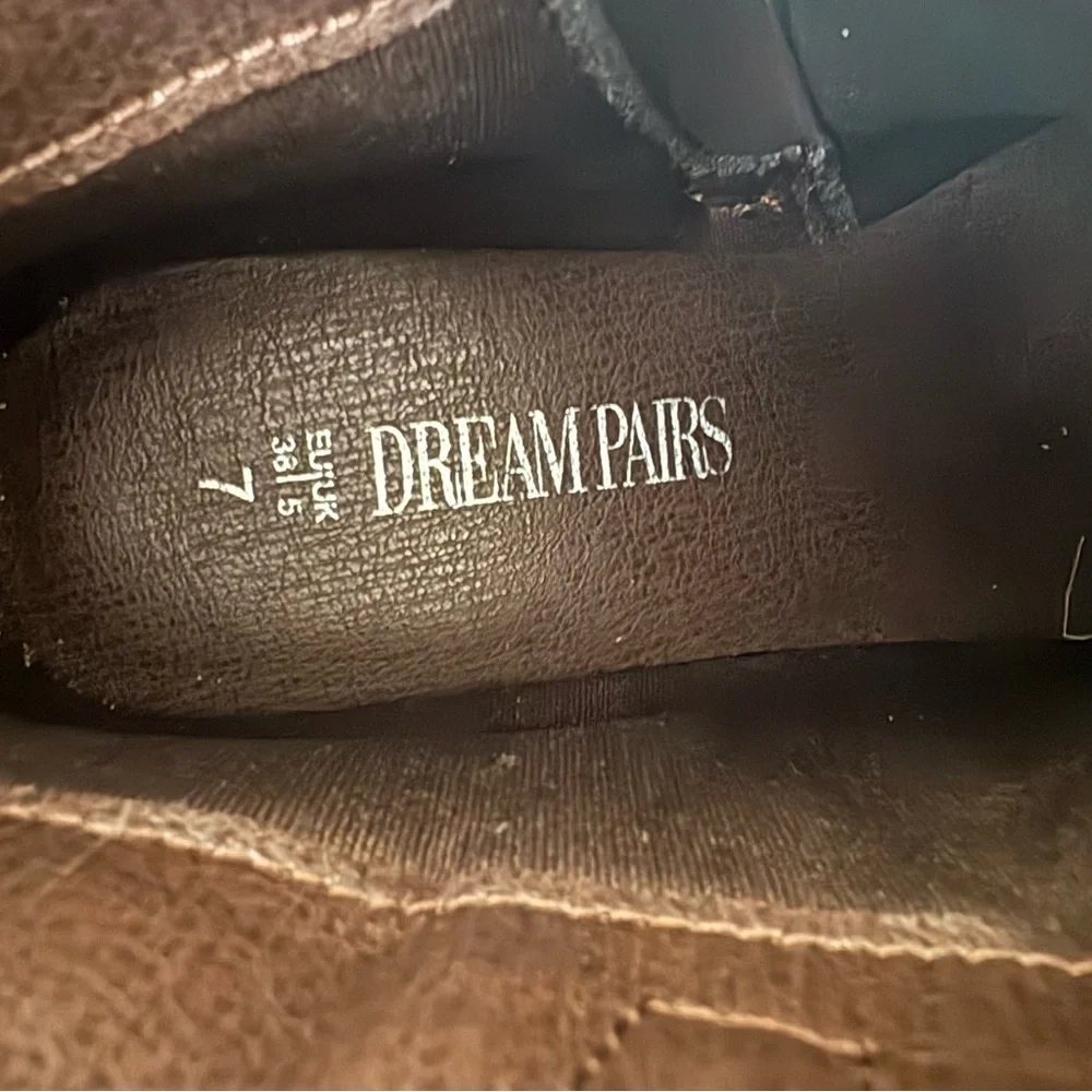 Dream Pairs Dark Brown Vegan Leather PU Ankle Boots
